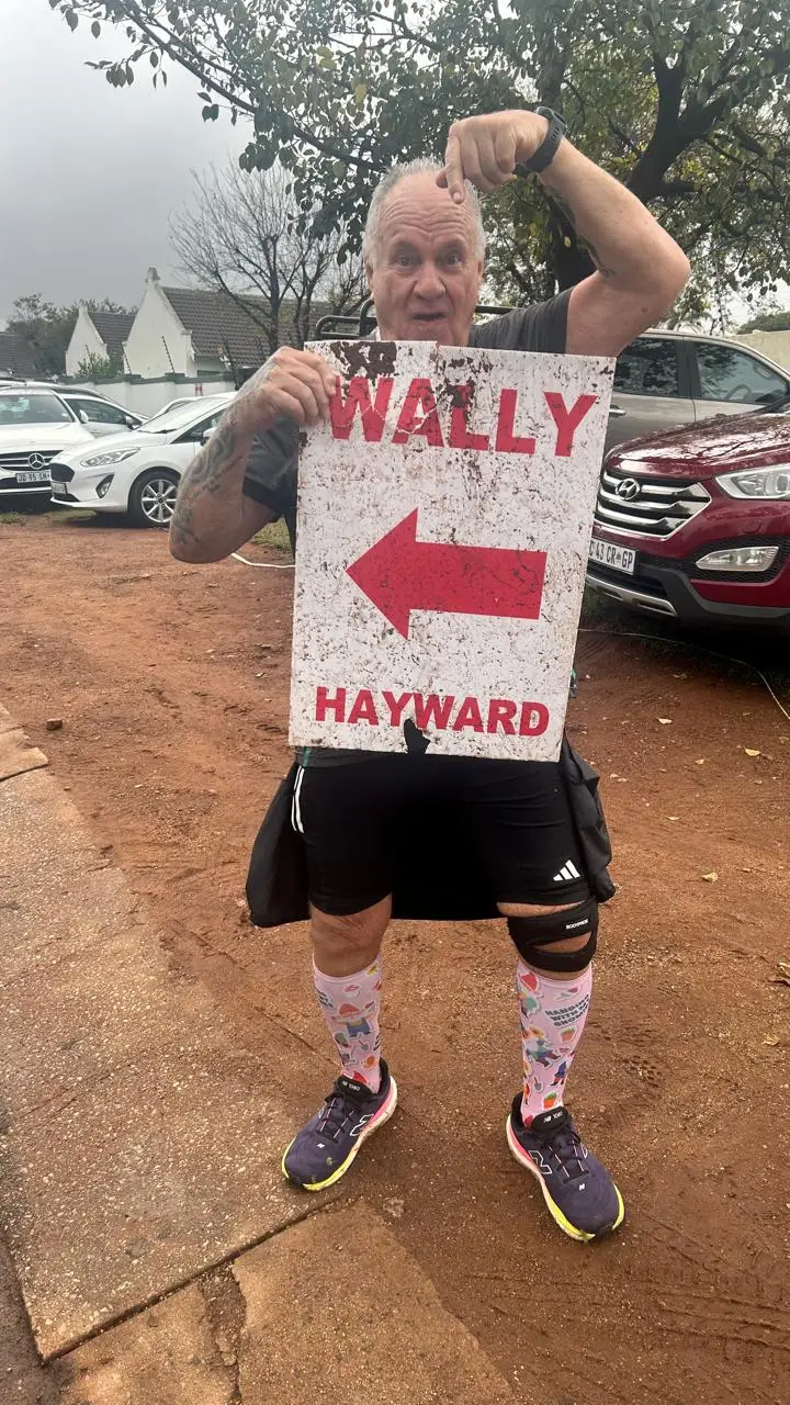 Bruce Meyerson participating in a running event in Johannesburg.